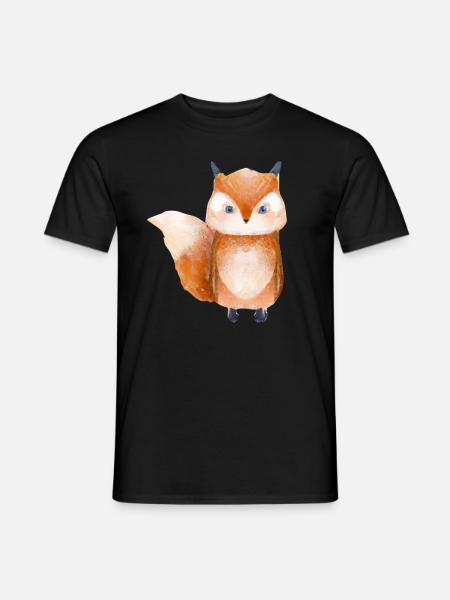 Fuchs Waldtier - Männer T-Shirt - Schwarz