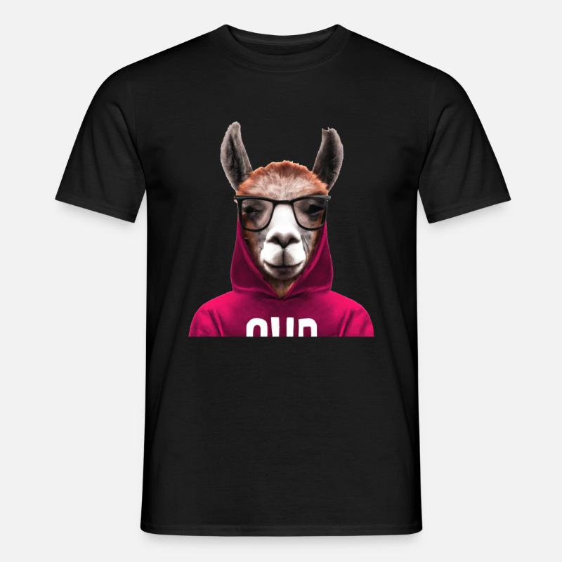 Lama - Männer T-Shirt - Schwarz
