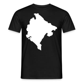Montenegro Landkarte Flagge - Männer T-Shirt - Schwarz - Vorne - AI Model Male 178 light (178cm)