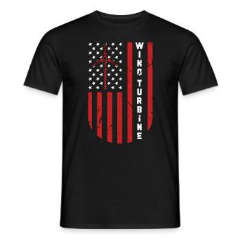 Wind Turbine Tech Wind Turbine Windmill Technician - Men's T-Shirt - black - Front - AI Model Male 178 light (178cm)