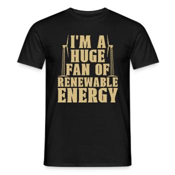Technologie des éoliennes Je suis un grand fan de Windmill Lover - T-shirt homme - noir - Devant - AI Model Male 178 light (178cm)