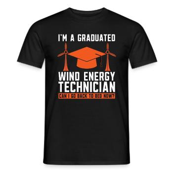 Wind Turbine Tech I'm A Graduated Wind Electricity - Men's T-Shirt - black - Front - AI Model Male 178 light (178cm)
