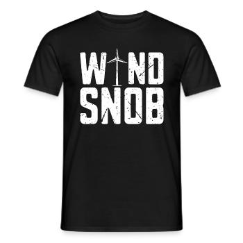 Wind Turbine Tech Wind Snob Loves Renewable Energy - Men's T-Shirt - black - Front - AI Model Male 178 light (178cm)