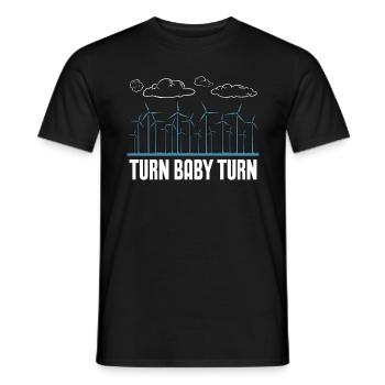 Wind Turbine Tech Turn Baby Turn Renewable Energy - Männer T-Shirt - Schwarz - Vorne - AI Model Male 178 light (178cm)