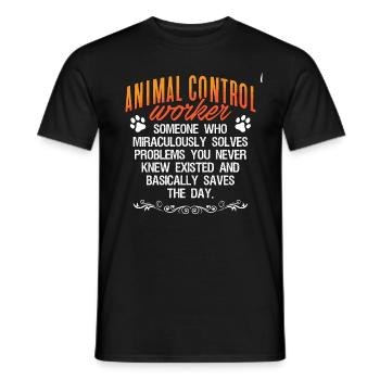 Agent des animaux Agents de contrôle des animaux Application de la loi - T-shirt homme - noir - Devant - AI Model Male 178 light (178cm)