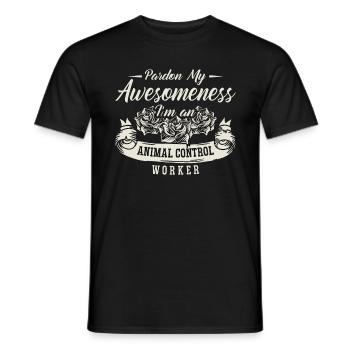 Animal Officer Pardon My Awesomeness Enforcement - Men's T-Shirt - black - Front - AI Model Male 178 light (178cm)