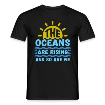 Changement climatique L’océan monte Sauvez la planète - T-shirt homme - noir - Devant - AI Model Male 178 light (178cm)