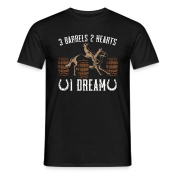 Horse Racing 2 Barrels 2 Hearts Equine Horse Racer - Männer T-Shirt - Schwarz - Vorne - AI Model Male 178 light (178cm)