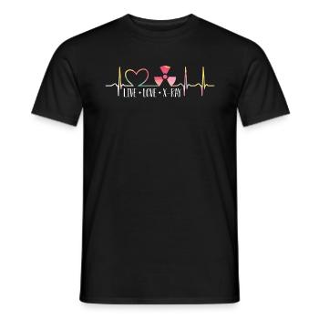 X-ray Tech Live Love Radiologist X-ray Technician - Men's T-Shirt - black - Front - AI Model Male 178 light (178cm)