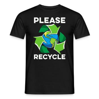 Recyclage Veuillez recycler Réutiliser Go Green Recycler - T-shirt homme - noir - Devant - AI Model Male 178 light (178cm)