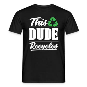 Recycling This Dude Recycles Eco Friendly Recycler - Men's T-Shirt - black - Front - AI Model Male 178 light (178cm)