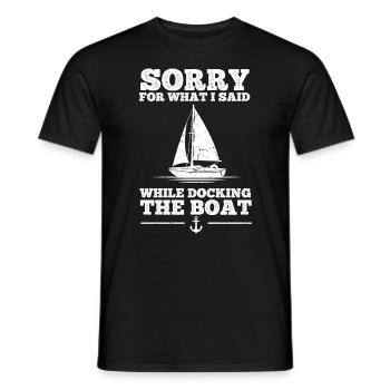 Désolé pour ce que j’ai dit en amarrant le bateau - T-shirt homme - noir - Devant - AI Model Male 178 light (178cm)