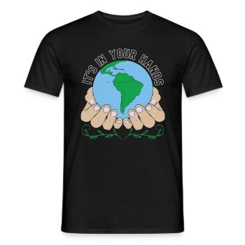Global Warming It's In Your Hands Climate Activism - Männer T-Shirt - Schwarz - Vorne - AI Model Male 178 light (178cm)