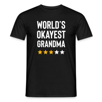 Worlds Okayest Grandma Funny Birthday Christmas - Men's T-Shirt - black - Front - AI Model Male 178 light (178cm)