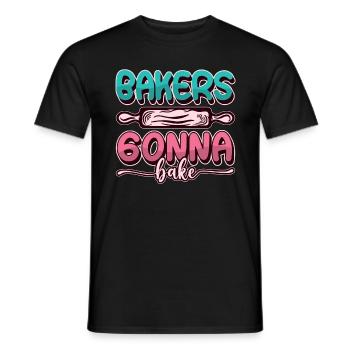 Les boulangers vont à Bake Baking Chef Cupcake Cake - T-shirt homme - noir - Devant - AI Model Male 178 light (178cm)