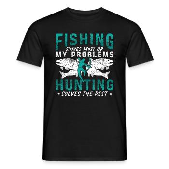 Bowfishing Fishing Solves Most Of Arrow Bowfisher - Men's T-Shirt - black - Front - AI Model Male 178 light (178cm)