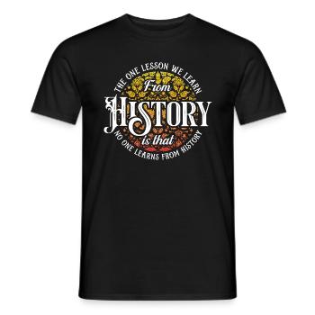 Historien La seule leçon que nous recherchons Historiens - T-shirt homme - noir - Devant - AI Model Male 178 light (178cm)