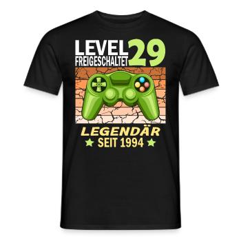 29. Geburtstag Gamer zocken Geburtstjahr 1994 - Männer T-Shirt - Schwarz - Vorne - AI Model Male 178 light (178cm)