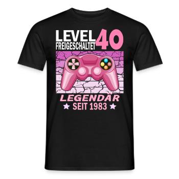 40. Geburtstag Gamer zocken Geburtstjahr 1983 - Männer T-Shirt - Schwarz - Vorne - AI Model Male 178 light (178cm)