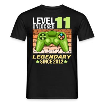 11. Geburtstag Gamer zocken Geburtstjahr 2012 - Männer T-Shirt - Schwarz - Vorne - AI Model Male 178 light (178cm)