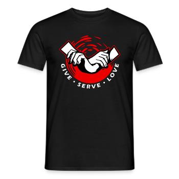 Chiropractic Give Serve Love Massage Chiropractor - Men's T-Shirt - black - Front - AI Model Male 178 light (178cm)