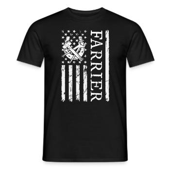 Farrier Flag Horseshoe Metalworking Farriers - Men's T-Shirt - black - Front - AI Model Male 178 light (178cm)