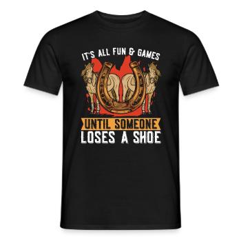 Farrier It's All Fun & Games Horseshoe Metalworker - Men's T-Shirt - black - Front - AI Model Male 178 light (178cm)