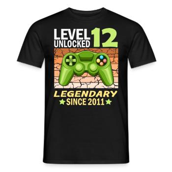 12. Geburtstag Gamer zocken Geburtstjahr 2011 - Männer T-Shirt - Schwarz - Vorne - AI Model Male 178 light (178cm)