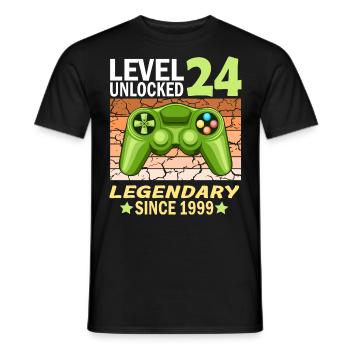 24. Geburtstag Gamer zocken Geburtstjahr 1999 - Männer T-Shirt - Schwarz - Vorne - AI Model Male 178 light (178cm)