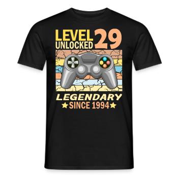 29. Geburtstag Gamer zocken Geburtstjahr 1994 - Männer T-Shirt - Schwarz - Vorne - AI Model Male 178 light (178cm)