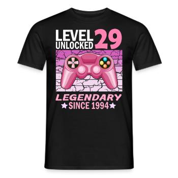 29. Geburtstag Gamer zocken Geburtstjahr 1994 - Männer T-Shirt - Schwarz - Vorne - AI Model Male 178 light (178cm)
