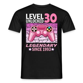 30. Geburtstag Gamer zocken Geburtstjahr 1993 - Männer T-Shirt - Schwarz - Vorne - AI Model Male 178 light (178cm)