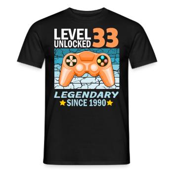 33. Geburtstag Gamer zocken Geburtstjahr 1990 - Männer T-Shirt - Schwarz - Vorne - AI Model Male 178 light (178cm)