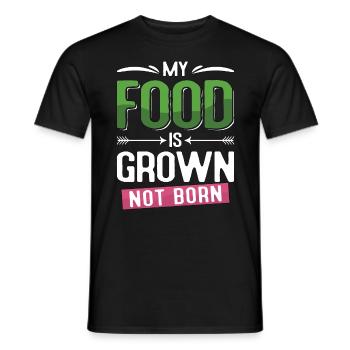 Chef végétalien Ma nourriture est cultivée Restaurant Chefs végétaliens - T-shirt homme - noir - Devant - AI Model Male 178 light (178cm)