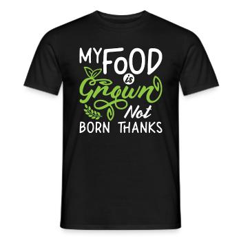 Chef végétalien Ma nourriture est cultivée Légumes Chefs végétaliens - T-shirt homme - noir - Devant - AI Model Male 178 light (178cm)