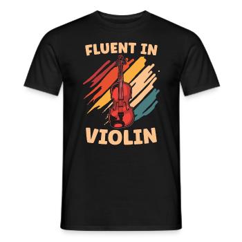 Violin Fluent In Violin Retro Instrument Violinist - Men's T-Shirt - black - Front - AI Model Male 178 light (178cm)