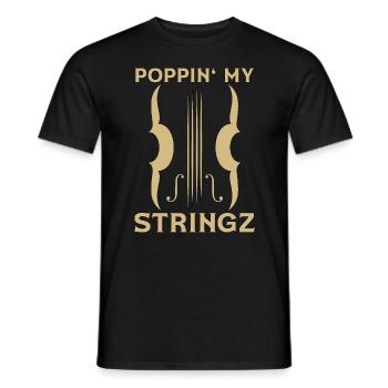 Violin Poppin' My Stringz Violin Player Violinist - Men's T-Shirt - black - Front - AI Model Male 178 light (178cm)
