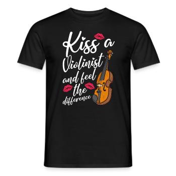 Violin Kiss A Violinist And Music Note Violinist - Men's T-Shirt - black - Front - AI Model Male 178 light (178cm)