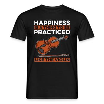Violin Happiness Is A Thing To Musical Violinist - Men's T-Shirt - black - Front - AI Model Male 178 light (178cm)