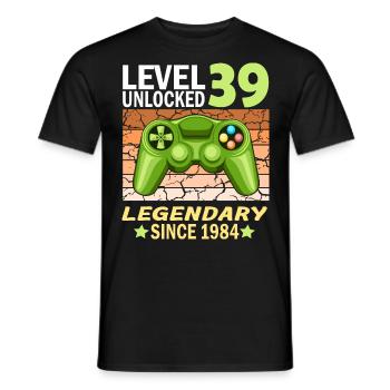 39. Geburtstag Gamer zocken Geburtstjahr 1984 - Männer T-Shirt - Schwarz - Vorne - AI Model Male 178 light (178cm)