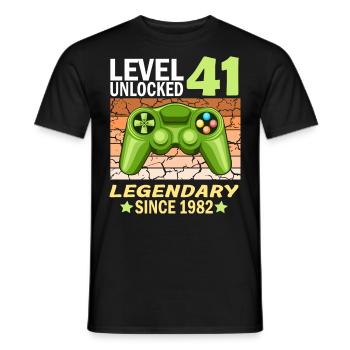 41. Geburtstag Gamer zocken Geburtstjahr 1982 - Männer T-Shirt - Schwarz - Vorne - AI Model Male 178 light (178cm)