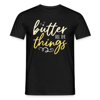 Beurre de régime cétogène Toutes les choses Aliments sains - T-shirt homme - noir - Devant - AI Model Male 178 light (178cm)