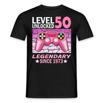 50. Geburtstag Gamer zocken Geburtstjahr 1973 - Männer T-Shirt - Schwarz - Vorne - AI Model Male 178 light (178cm)