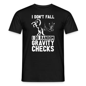 Show Jumping I Don't Fall I Do Horses Show Jumper - Männer T-Shirt - Schwarz - Vorne - AI Model Male 178 light (178cm)