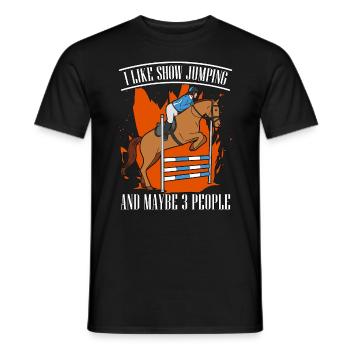 Show Jumping I Like Show Jumping Horseback Riding - Men's T-Shirt - black - Front - AI Model Male 178 light (178cm)