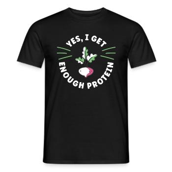 Régime végétalien Oui, j'obtiens assez de viande à base de plantes sans - T-shirt homme - noir - Devant - AI Model Male 178 light (178cm)