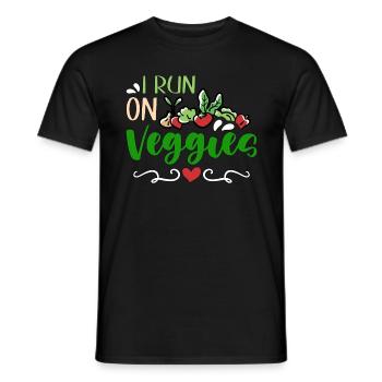 Vegan Diet I Run On Veggies Vegetarian Meat Free - Männer T-Shirt - Schwarz - Vorne - AI Model Male 178 light (178cm)