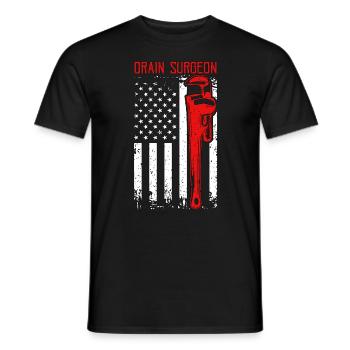Pipefitter Drain Surgeon Pipe Wrench Pipefitters - Men's T-Shirt - black - Front - AI Model Male 178 light (178cm)