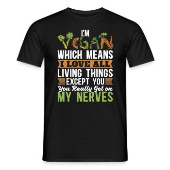 Veganism Vegan Which Means Vegetarians Vegan Lover - Männer T-Shirt - Schwarz - Vorne - AI Model Male 178 light (178cm)