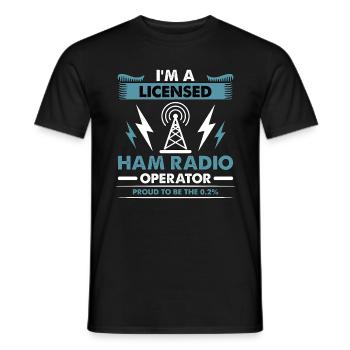 Ham Radio I'm A Licensed Ham Radio Antenna Channel - Men's T-Shirt - black - Front - AI Model Male 178 light (178cm)